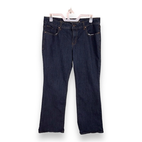 SIZE 18 DARK DENIM BOOTCUT JEANS FADED GLORY WESTERN CASUAL STRETCH - Picture 1 of 11